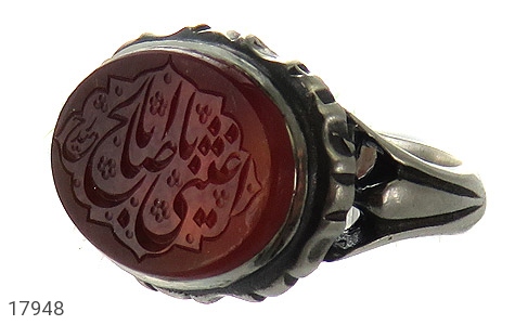 انگشتر نقره عقیق یمنی مردانه [یا اباصالح اغثنی] - 17948